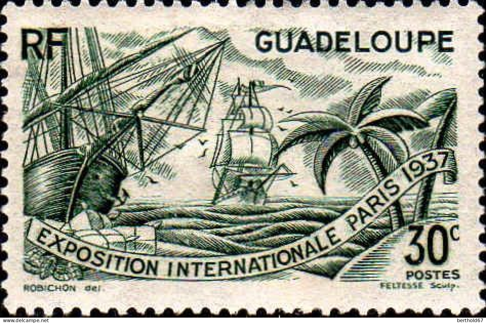 Guadeloupe Poste N** Yv:133/138 Exposition Internationale Arts & Techniques Paris - Unused Stamps