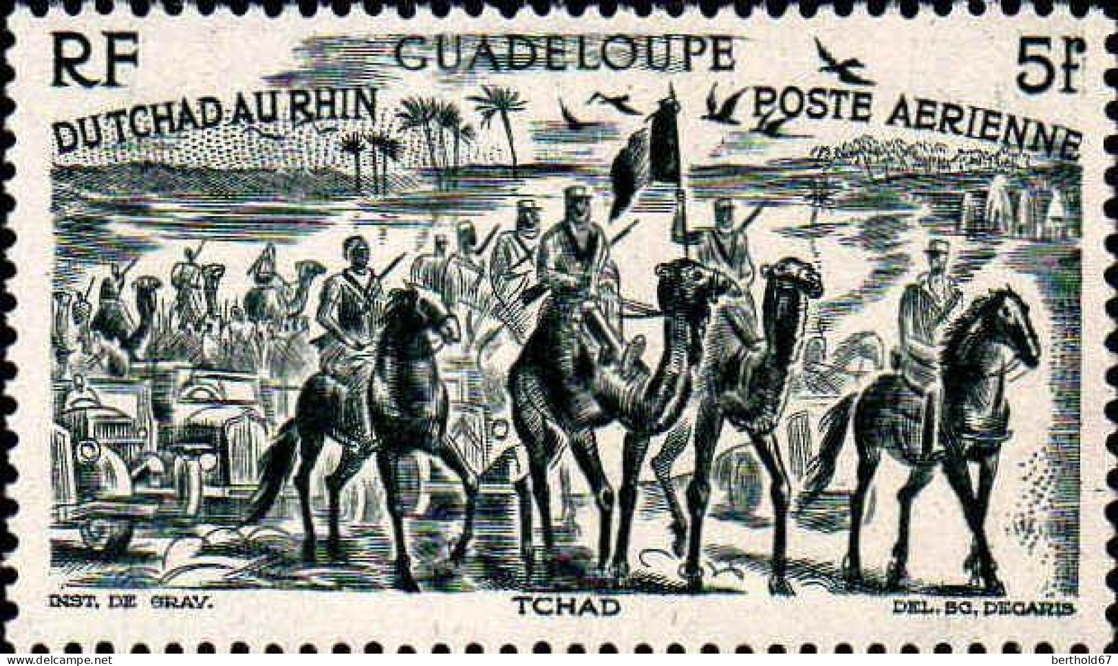 Guadeloupe Avion N** Yv: 7/12 Du Tchad Au Rhin - Luftpost