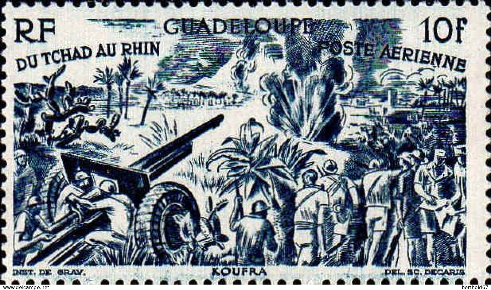 Guadeloupe Avion N** Yv: 7/12 Du Tchad Au Rhin - Poste Aérienne