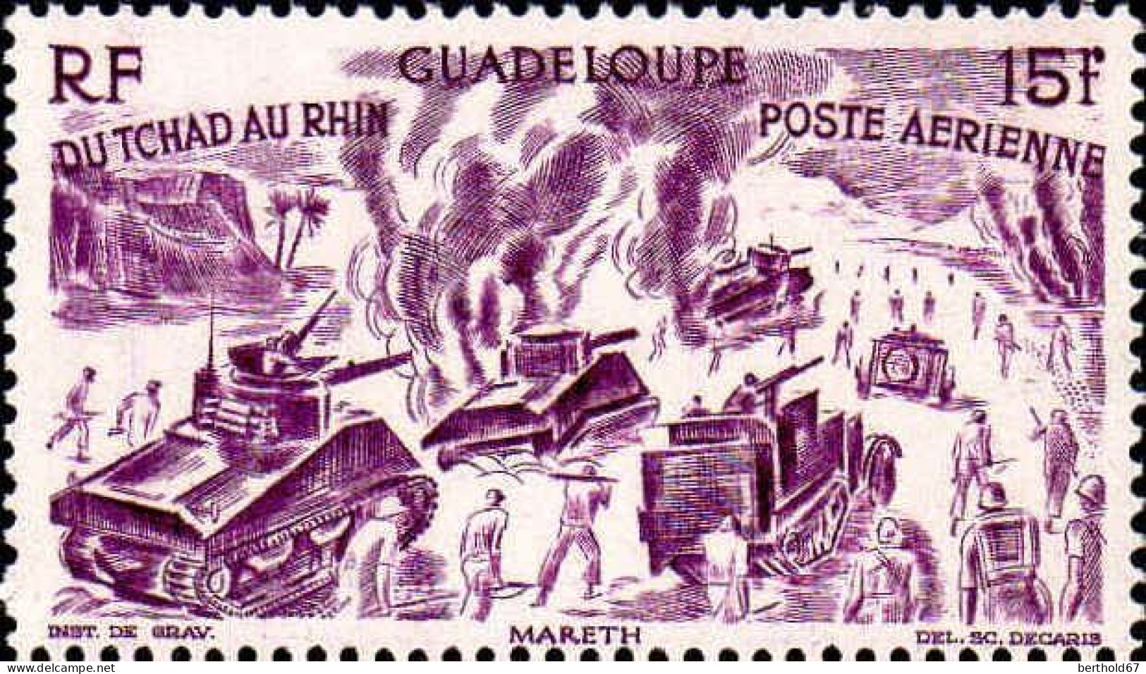 Guadeloupe Avion N** Yv: 7/12 Du Tchad Au Rhin - Luftpost