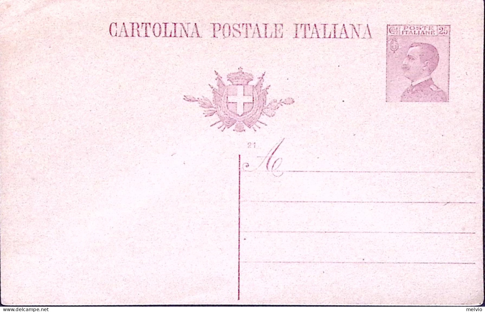 1921-Cartolina Postale Michetti C.25 Mill.21 Nuova - Entiers Postaux