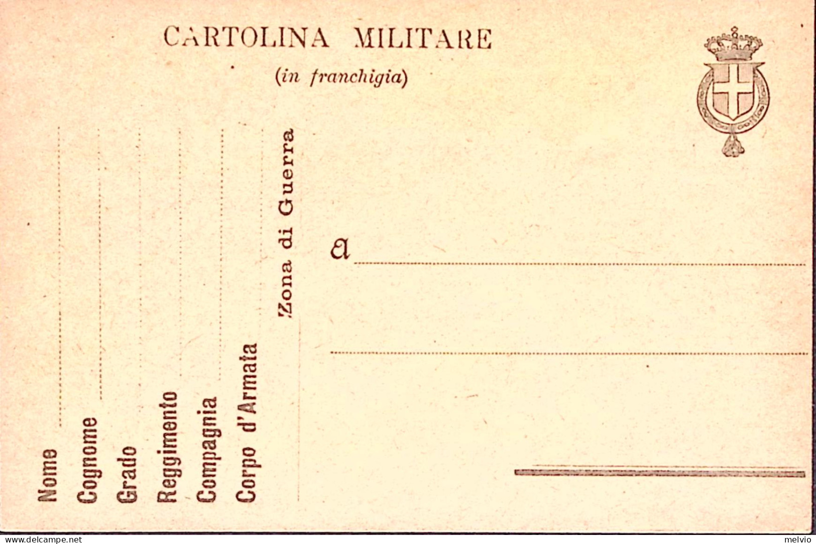 1916circa-Cartolina Postale IN FRANCHIGIA Con Stemma Con Collare A Destra Nuova - Entero Postal