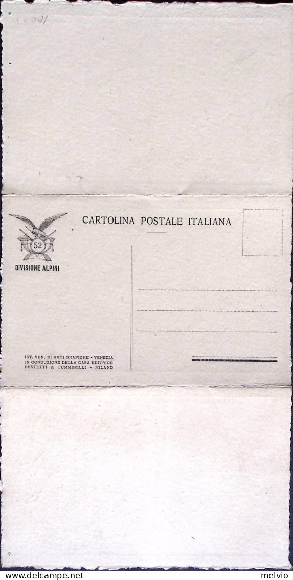 1916circa-DIVISIONE ALPINA Ed Emblema Con 52 Su Cartolina Tripla Con All'interno - Patriotiques