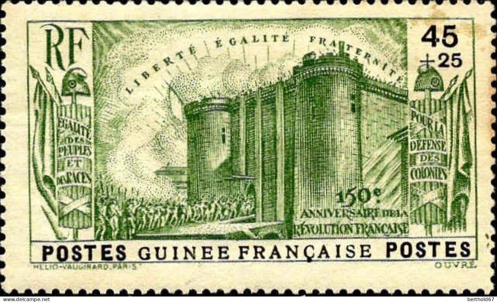 Guinée Poste N* Yv:153/157 150.Anniversaire De La Révolution Française (Trace De Charnière) - Ungebraucht