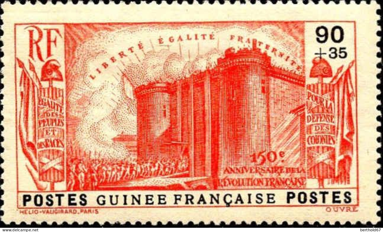 Guinée Poste N* Yv:153/157 150.Anniversaire De La Révolution Française (Trace De Charnière) - Ungebraucht