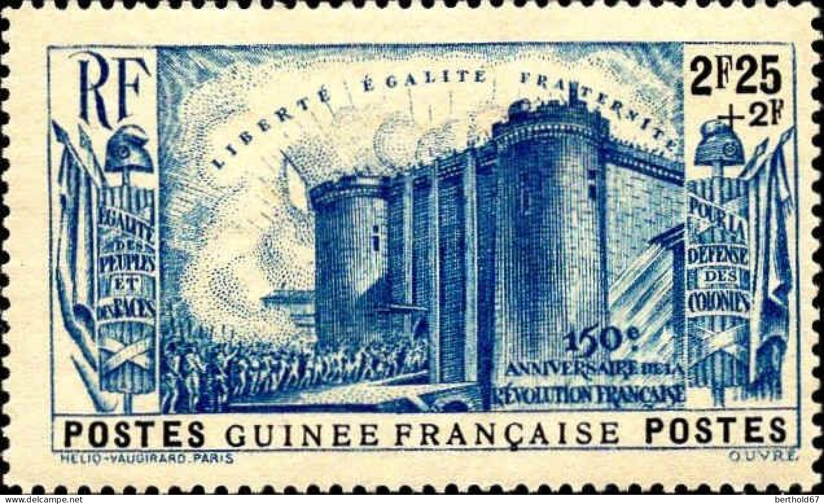 Guinée Poste N* Yv:153/157 150.Anniversaire De La Révolution Française (Trace De Charnière) - Neufs