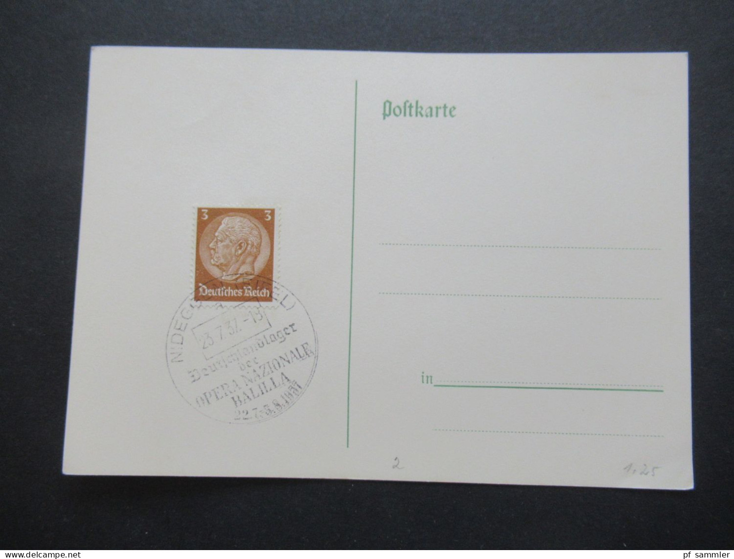 3.Reich 1937 / 1938 blanko PK mit Hindenburg Frankatur insgesamt 50 Stück verschiedene Sonderstempel! Propaganda Stempel