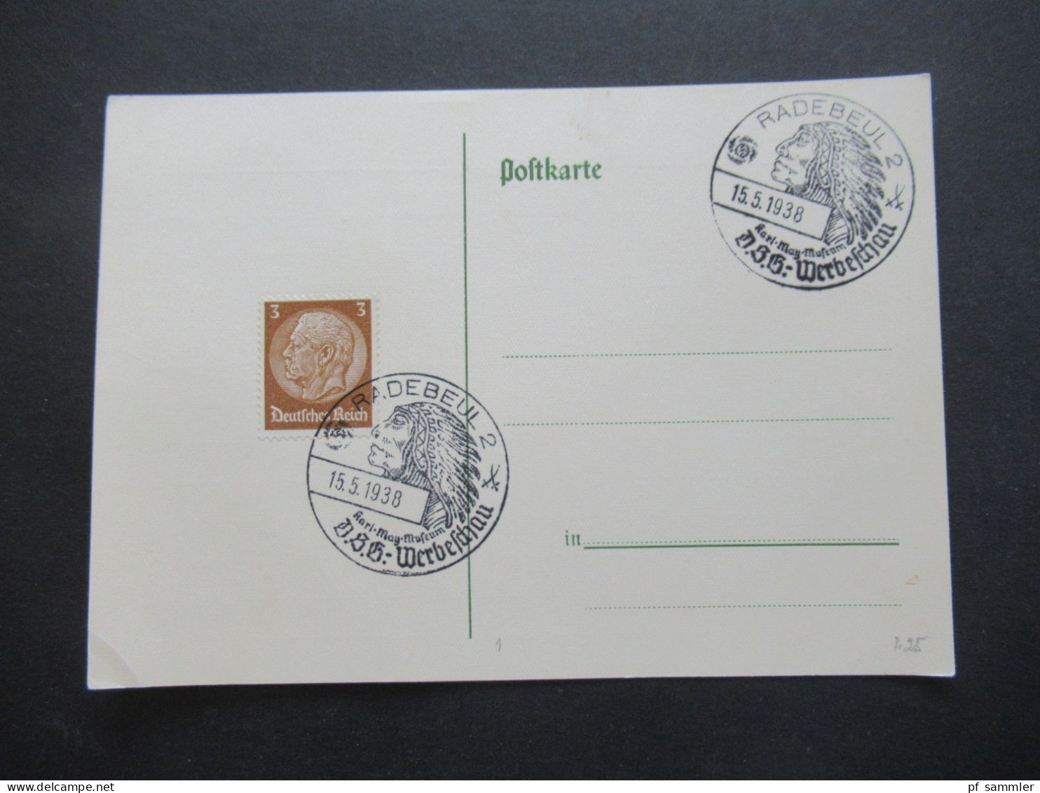 3.Reich 1937 / 1938 blanko PK mit Hindenburg Frankatur insgesamt 50 Stück verschiedene Sonderstempel! Propaganda Stempel