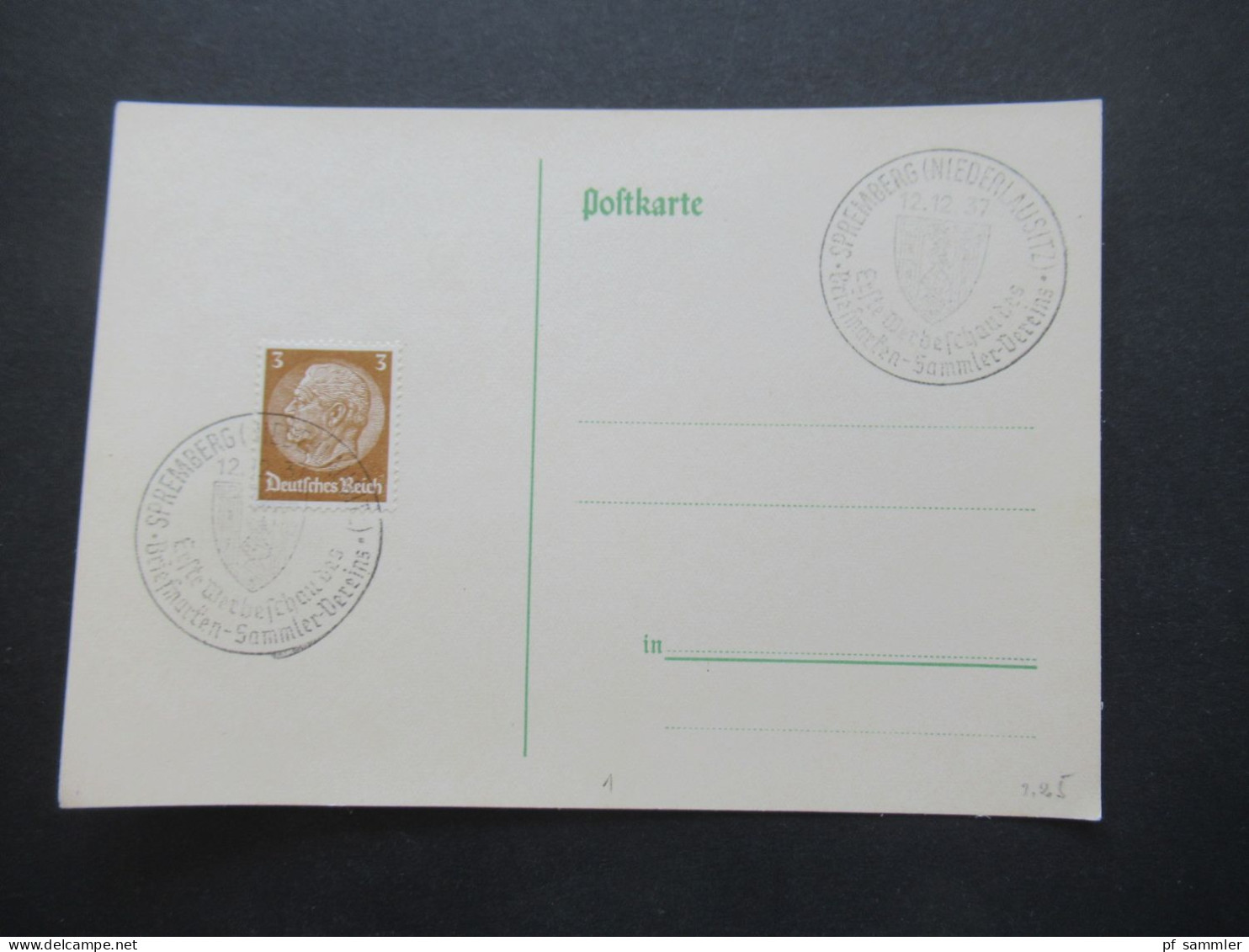 3.Reich 1937 / 1938 blanko PK mit Hindenburg Frankatur insgesamt 50 Stück verschiedene Sonderstempel! Propaganda Stempel