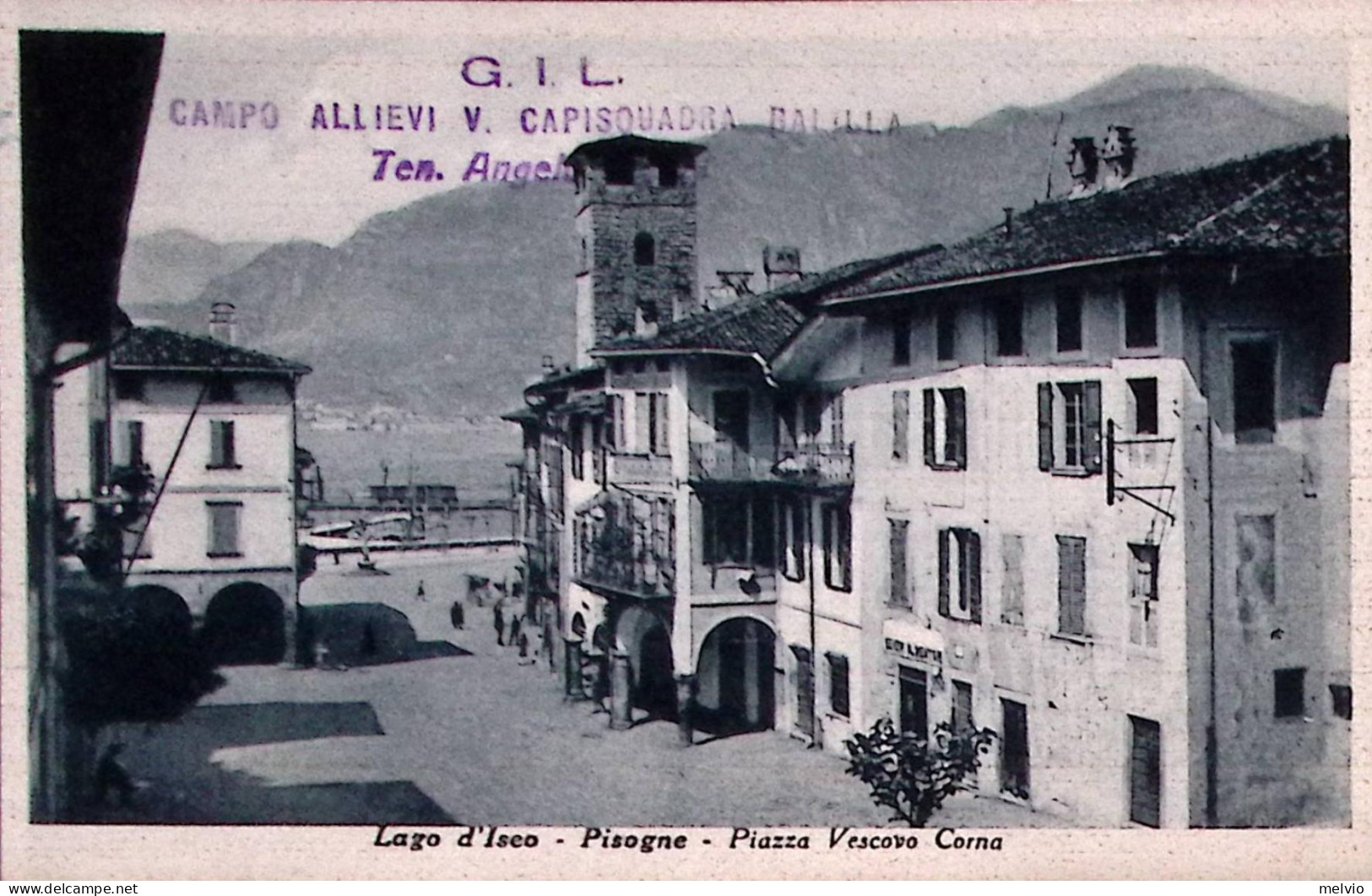 1941-PISOGNE Piazza Vescovo Corna, Viaggiata (18.7) - Brescia