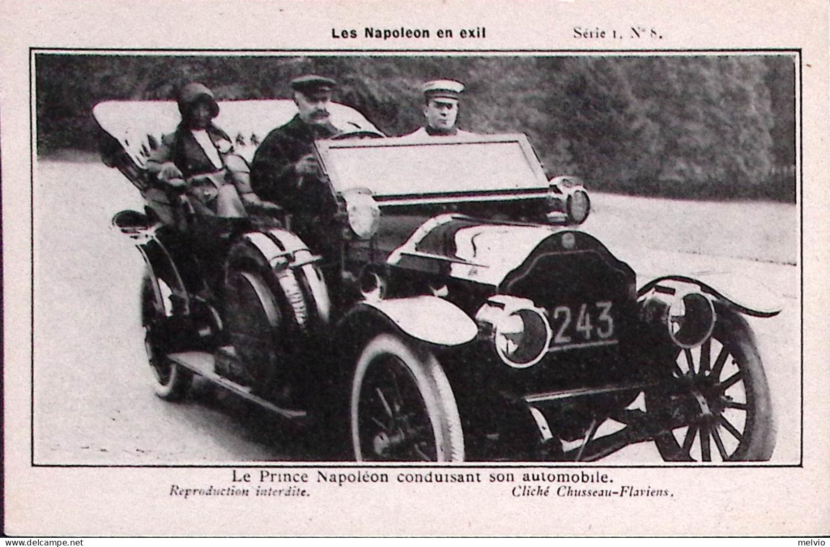 1920-(Circa) Les Napoleon En Exile Il Principe Napoleone Alla Guida Di Un'auto,  - Personnages