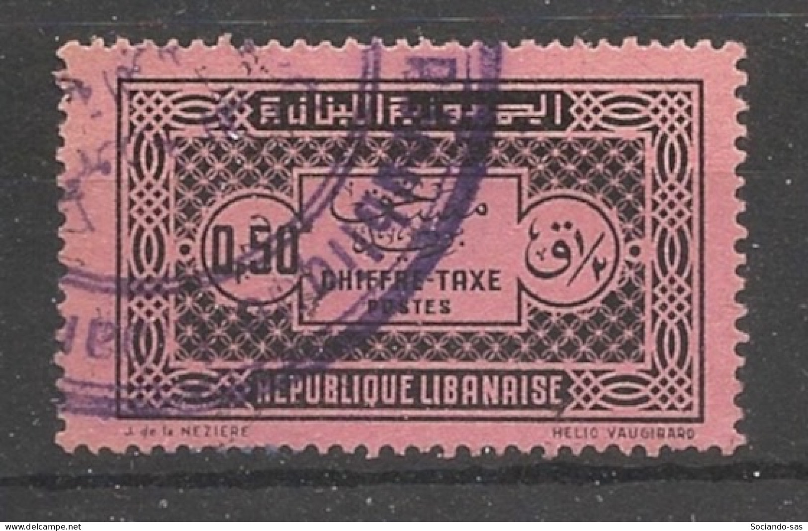 GRAND LIBAN - 1931-40 - Taxe TT N°YT. 29 - 0pi50 Noir Sur Rose - Oblitéré / Used - Usados