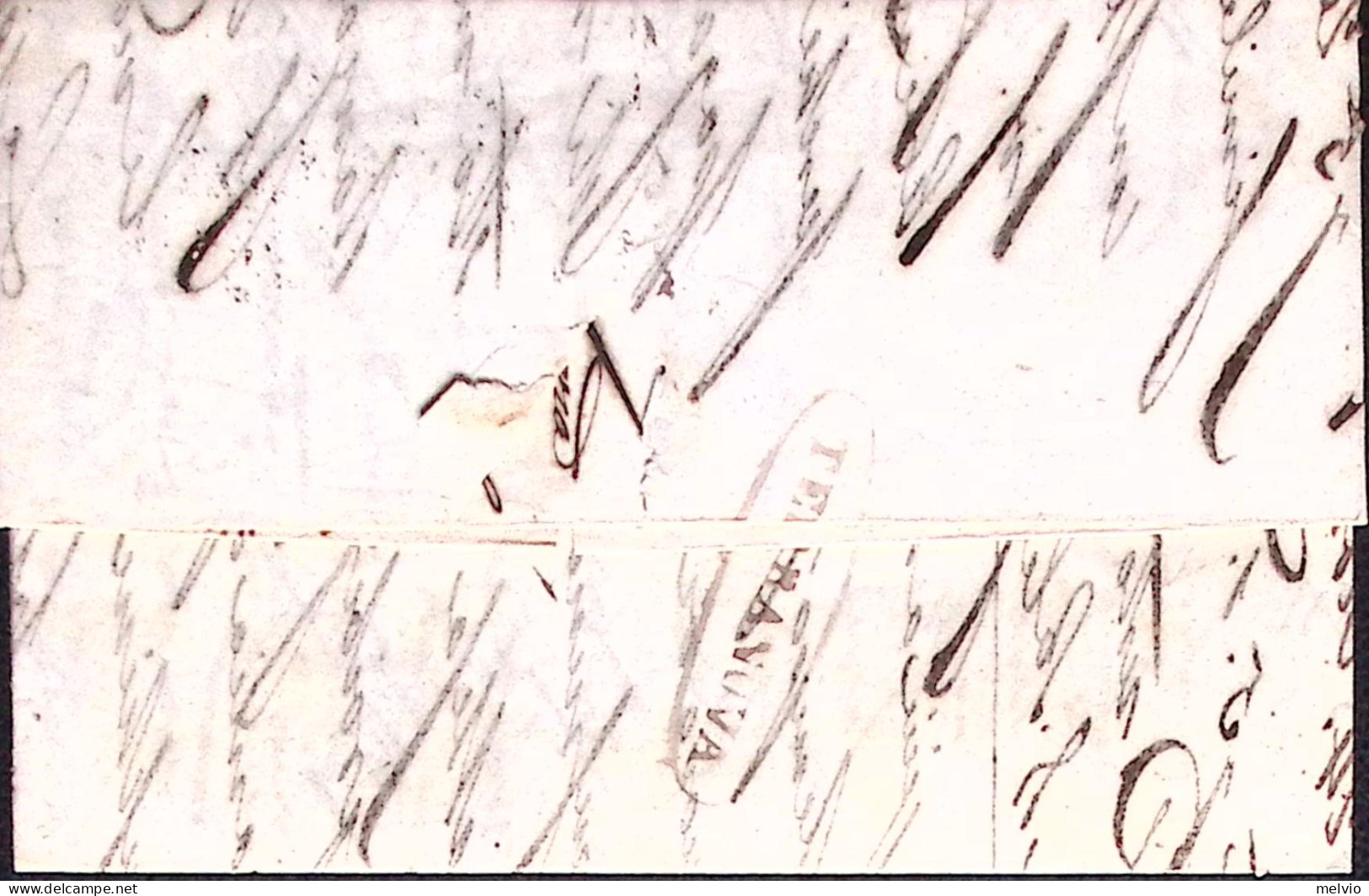 1854-TERRANOVA In Ovale E MESSINA SD Su Lettera Completa Di Testo (10.6) - 1. ...-1850 Prephilately