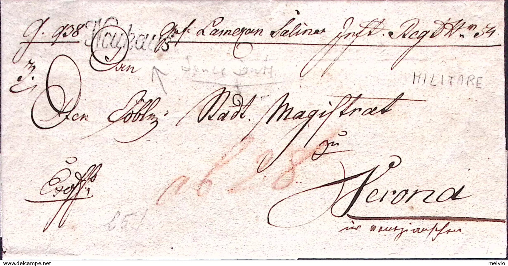 1830circa-IMP.RGT.54 Manoscritto Su Sovrascritta, Corsivo Di Neuhaus - 1. ...-1850 Prephilately