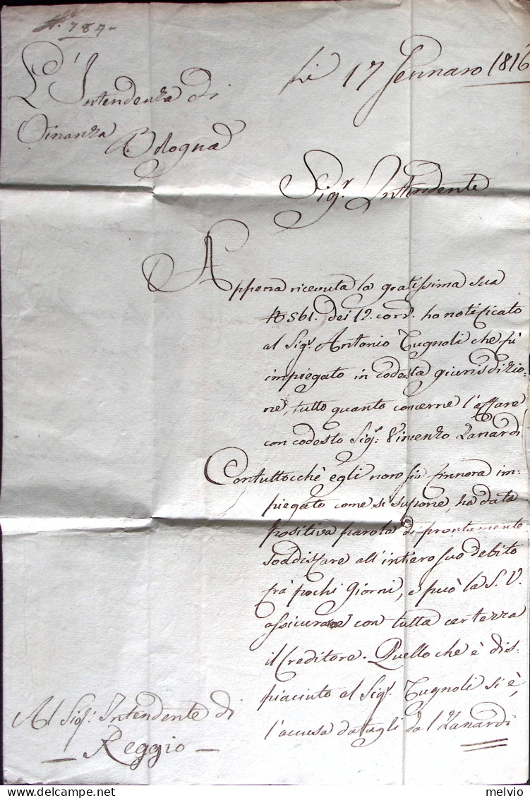 1816-BOLOGNA SI (17.1) Su Lettera Completa Di Testo - ...-1850 Préphilatélie