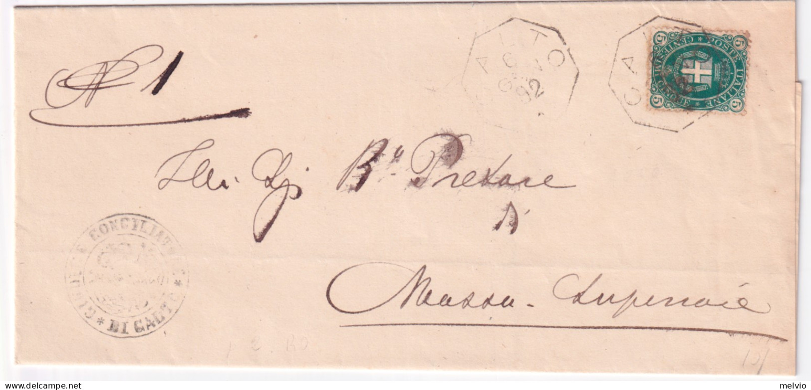 1892-CALTO Ottagonale Collettoria (6.1) Su Piego - Marcophilia