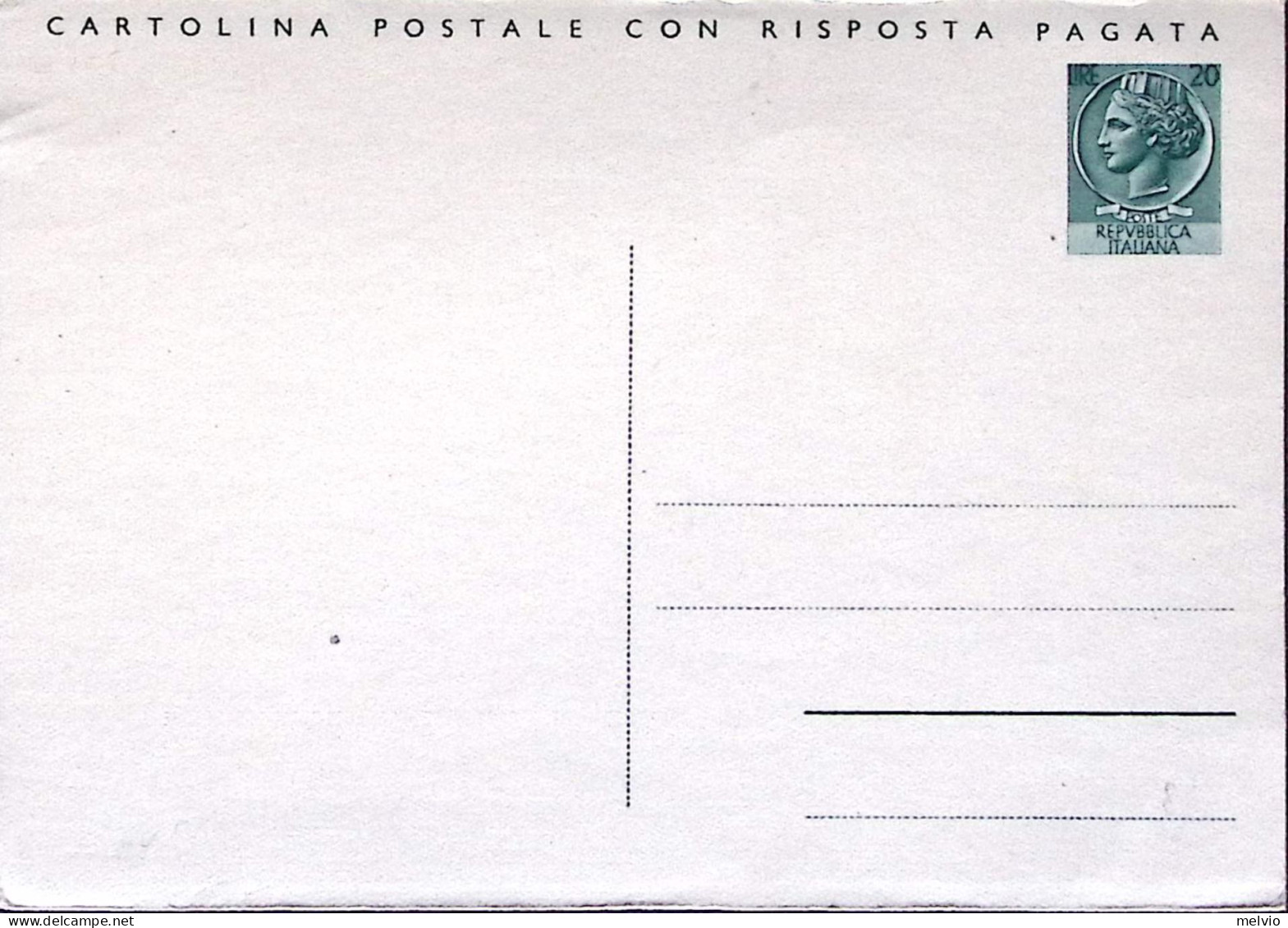 1953-Cartolina Postale RP Siracusana Lire 20+20 Nuova - Ganzsachen