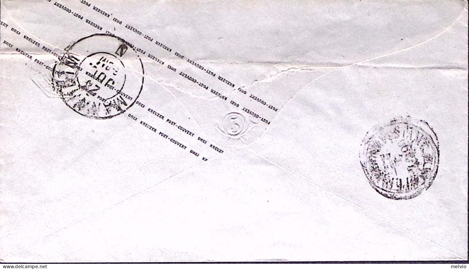 1869-WURTTEMBERG Busta Postale P.3 Viaggiata - Autres & Non Classés