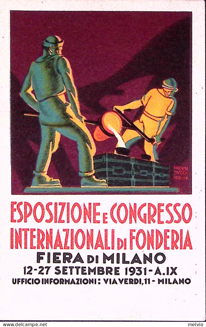 1931-MILANO Esposizione E Congresso Di Fonderia Viaggiata, Bel Chiudilettera - Milano (Milan)