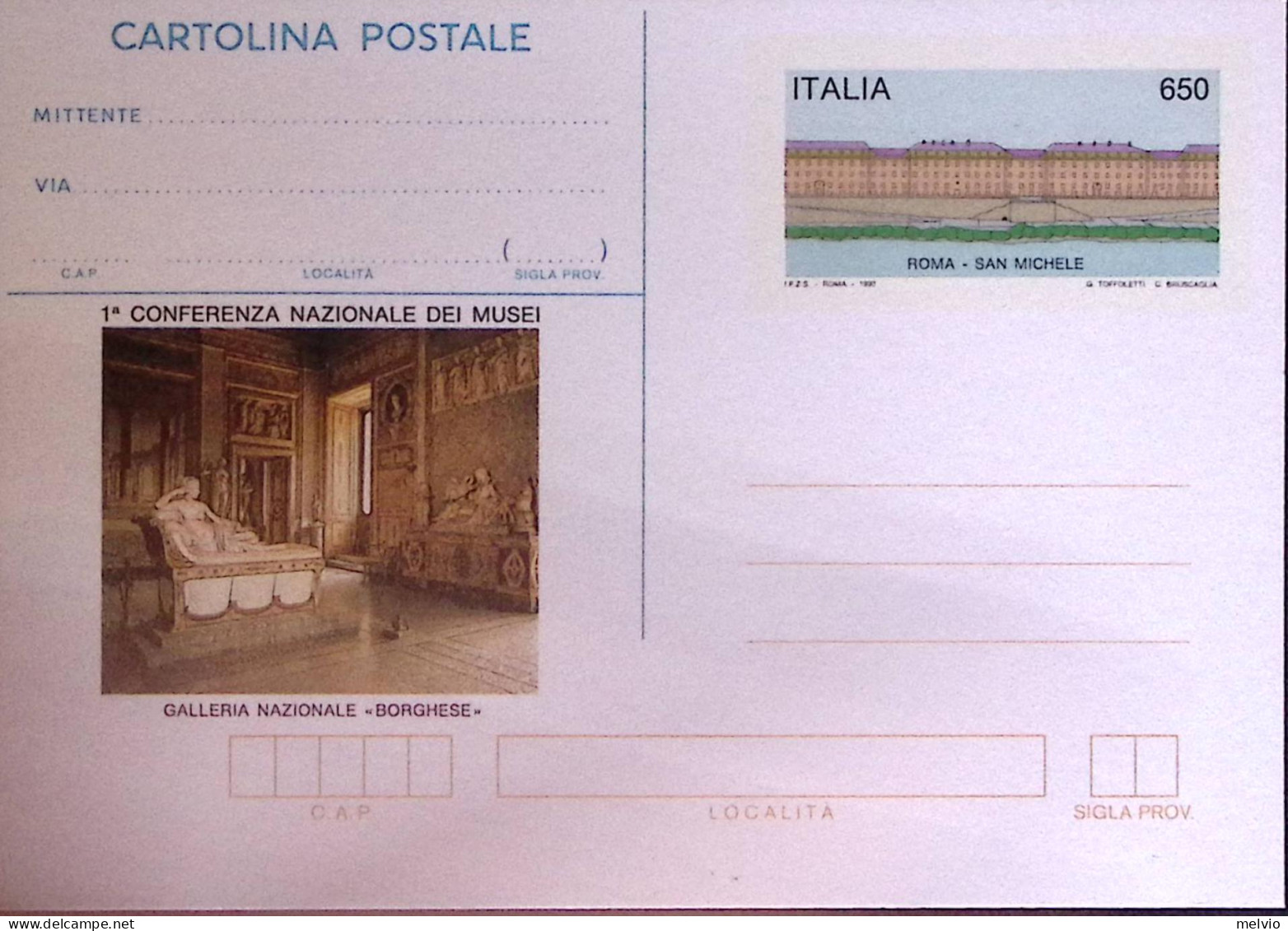 1990-Cartolina Postale Lire 650 Conferenza Musei Nuova - Entiers Postaux