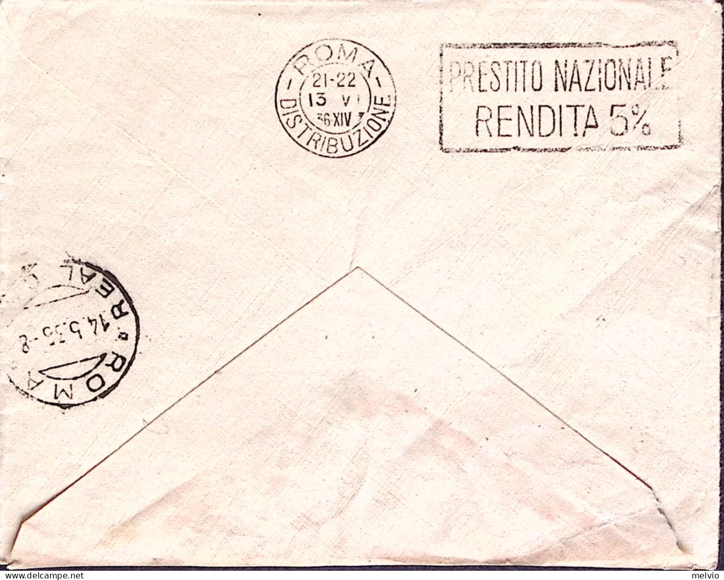 1936-Posta Militare 106/EMISSIONE B C.2 (6.5) Su Busta Via Aerea Affrancata Soma - Somalia