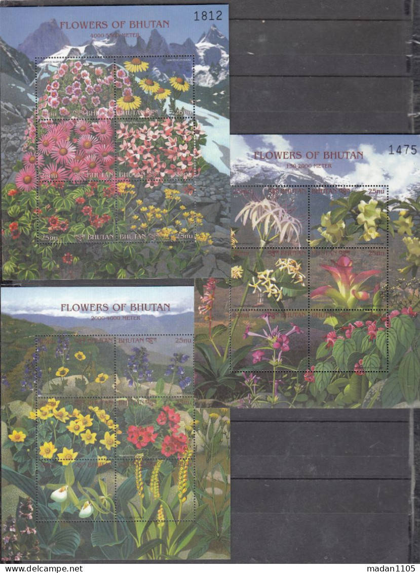 BHUTAN, 2000, Flowers Of The Himalayan Mountains , MS, MNH, (**) - Bhoutan
