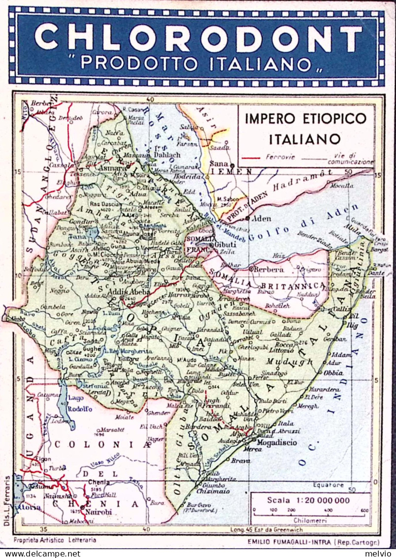 1936-CHLORODONT Carta Impero Etiopico Italiano Ed Al Verso Discorso Del Duce Via - Ethiopie