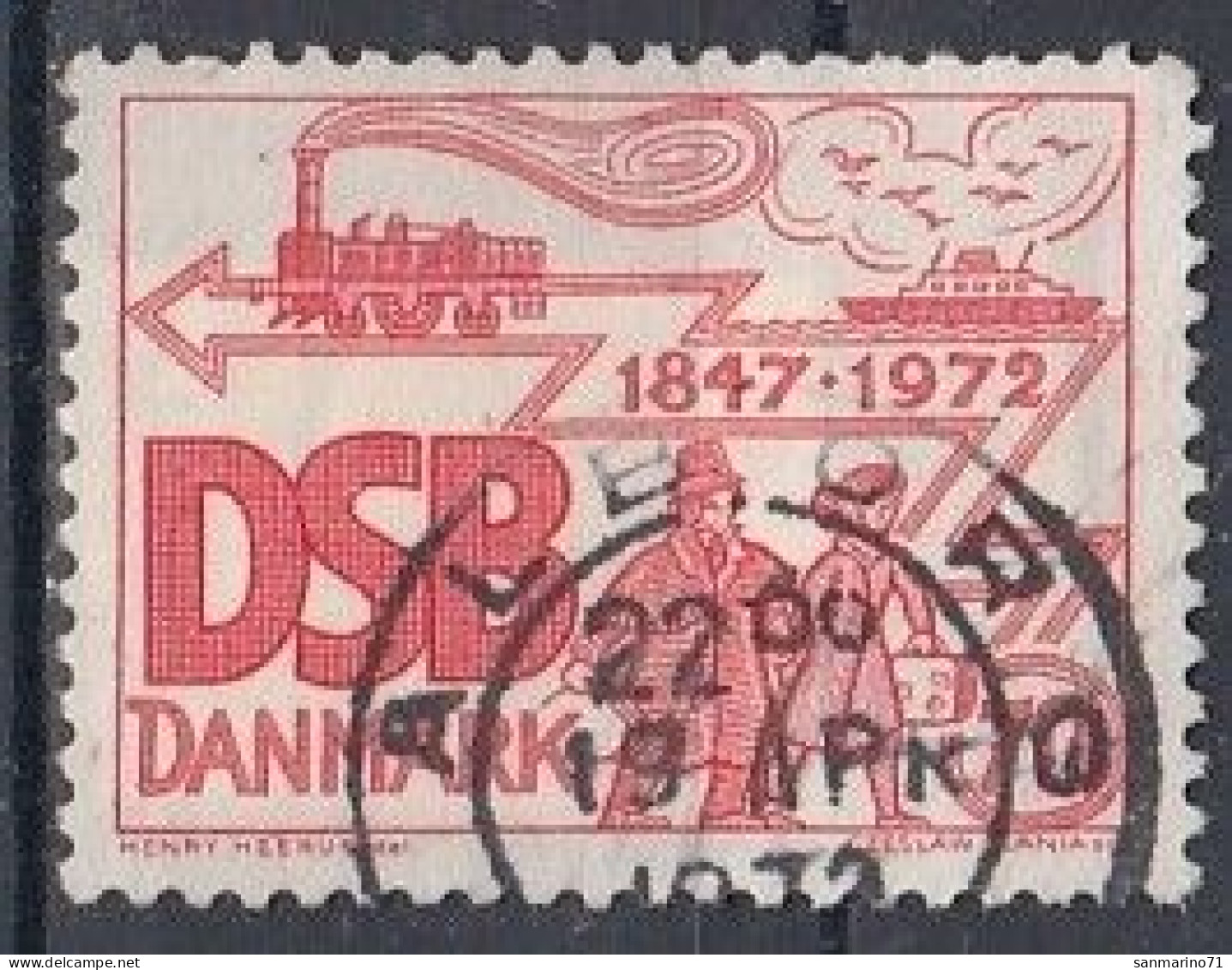 DENMARK 523,used,falc Hinged,trains - Used Stamps
