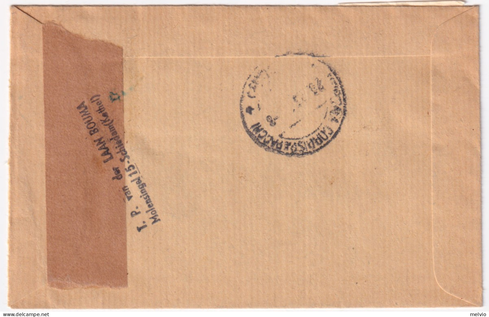 1954-OLANDA Ratifica Statuto + Tre S. Bonifacio + Cifra C.5 Su Raccomandata Schi - Postal History