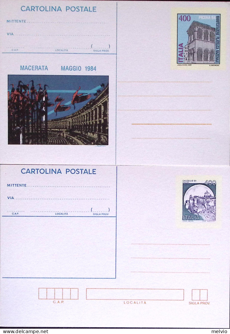 1984-CARTOLINE POSTALI Picena 30924, Castelli Lire 400 E Natale 30924 Annata Com - 1981-90: Poststempel