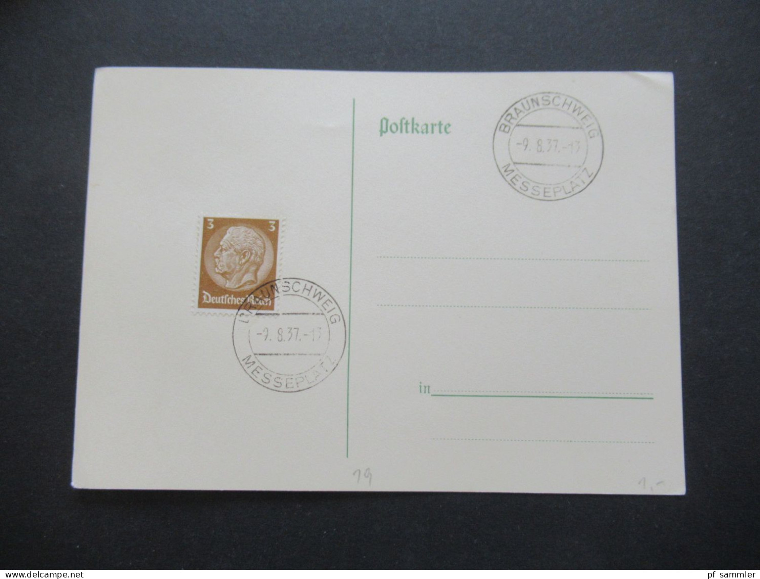 3.Reich 1937 / 1938 blanko PK mit Hindenburg Frankatur insgesamt 50 Stück verschiedene Sonderstempel! Propaganda Stempel