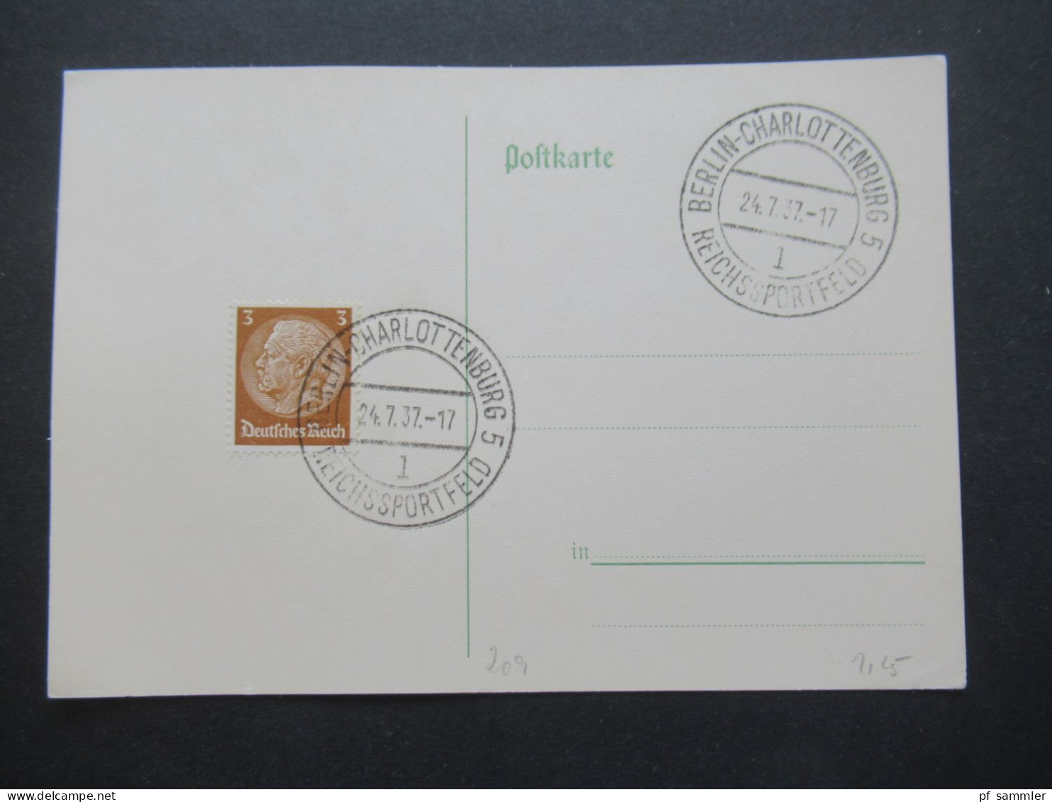 3.Reich 1937 / 1938 blanko PK mit Hindenburg Frankatur insgesamt 50 Stück verschiedene Sonderstempel! Propaganda Stempel