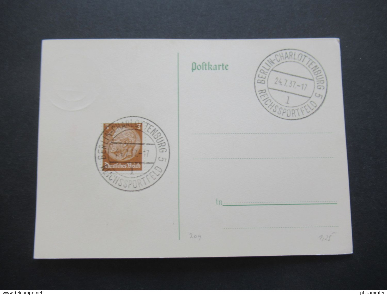 3.Reich 1937 / 1938 blanko PK mit Hindenburg Frankatur insgesamt 50 Stück verschiedene Sonderstempel! Propaganda Stempel