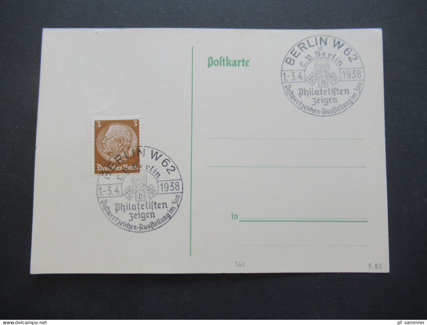 3.Reich 1937 / 1938 blanko PK mit Hindenburg Frankatur insgesamt 50 Stück verschiedene Sonderstempel! Propaganda Stempel