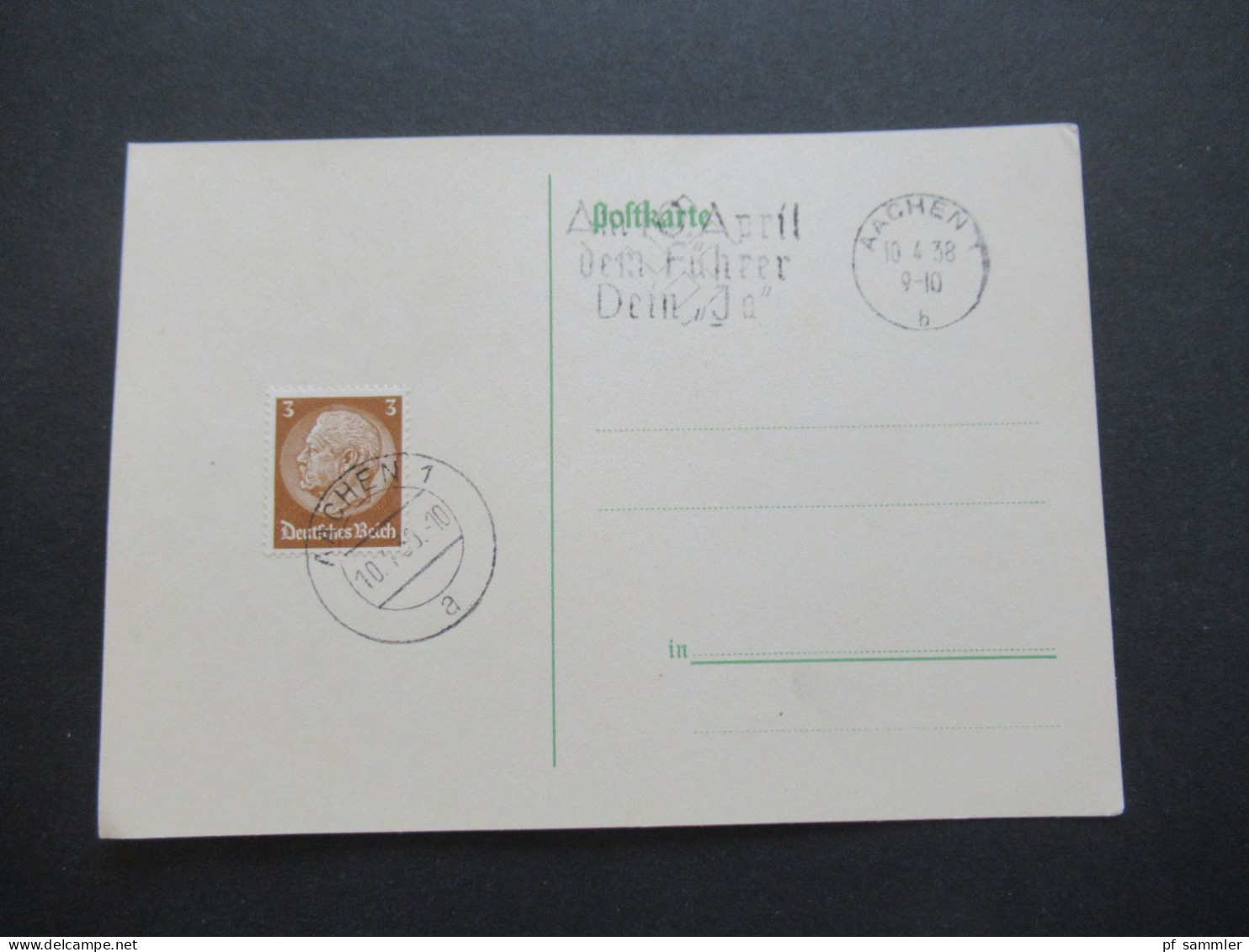 3.Reich 1937 / 1938 blanko PK mit Hindenburg Frankatur insgesamt 50 Stück verschiedene Sonderstempel! Propaganda Stempel