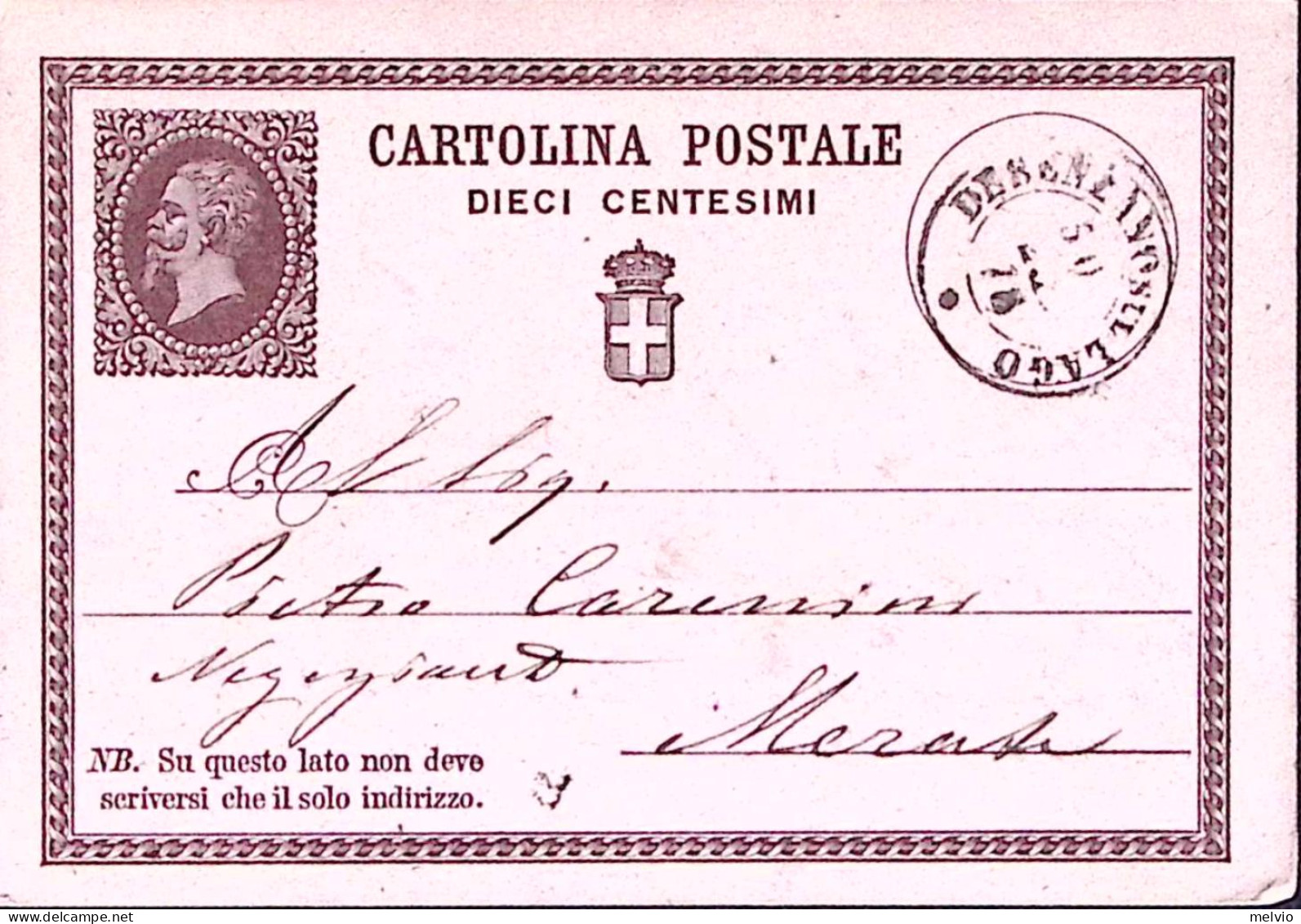1876-DESENZANO Sul LAGO C.2 (30.4) Su Cartolina Postale Effigie C.10 - Stamped Stationery