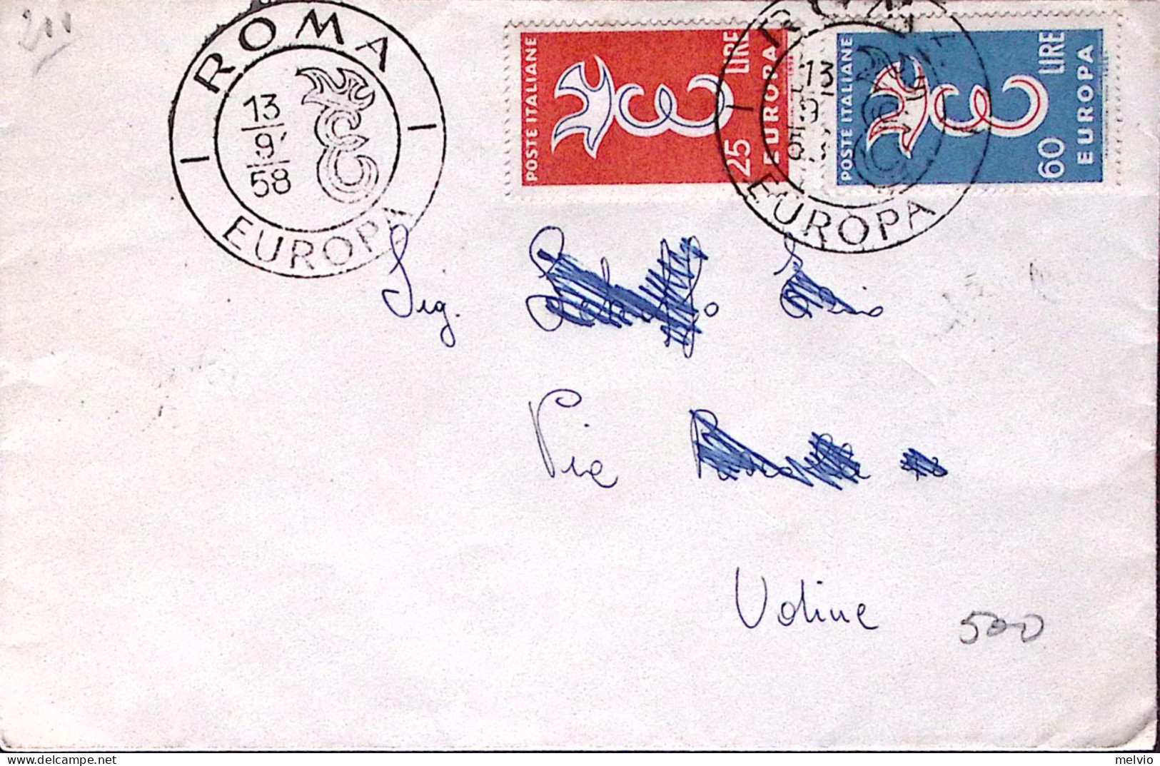 1958-EUROPA'58 Serie Completa Su Busta Fdc - FDC