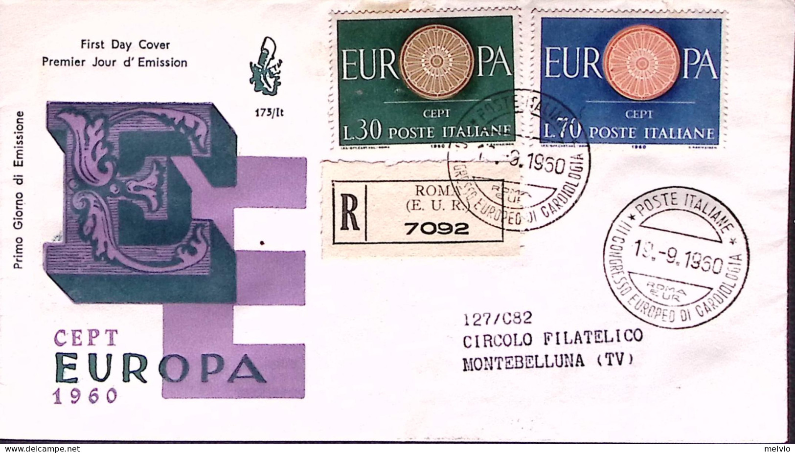 1960-EUROPA Serie Completa Su Fdc Venetia Raccomandata - FDC