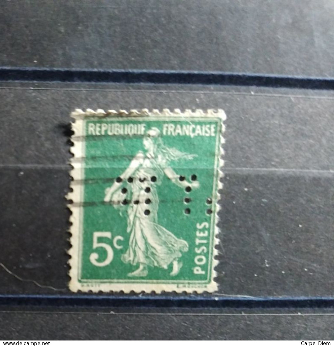 FRANCE TIMBRE HL 43 INDICE 6 SUR 138 PERFORE PERFORES PERFIN PERFINS PERFORATION PERCE LOCHUNG - Used Stamps