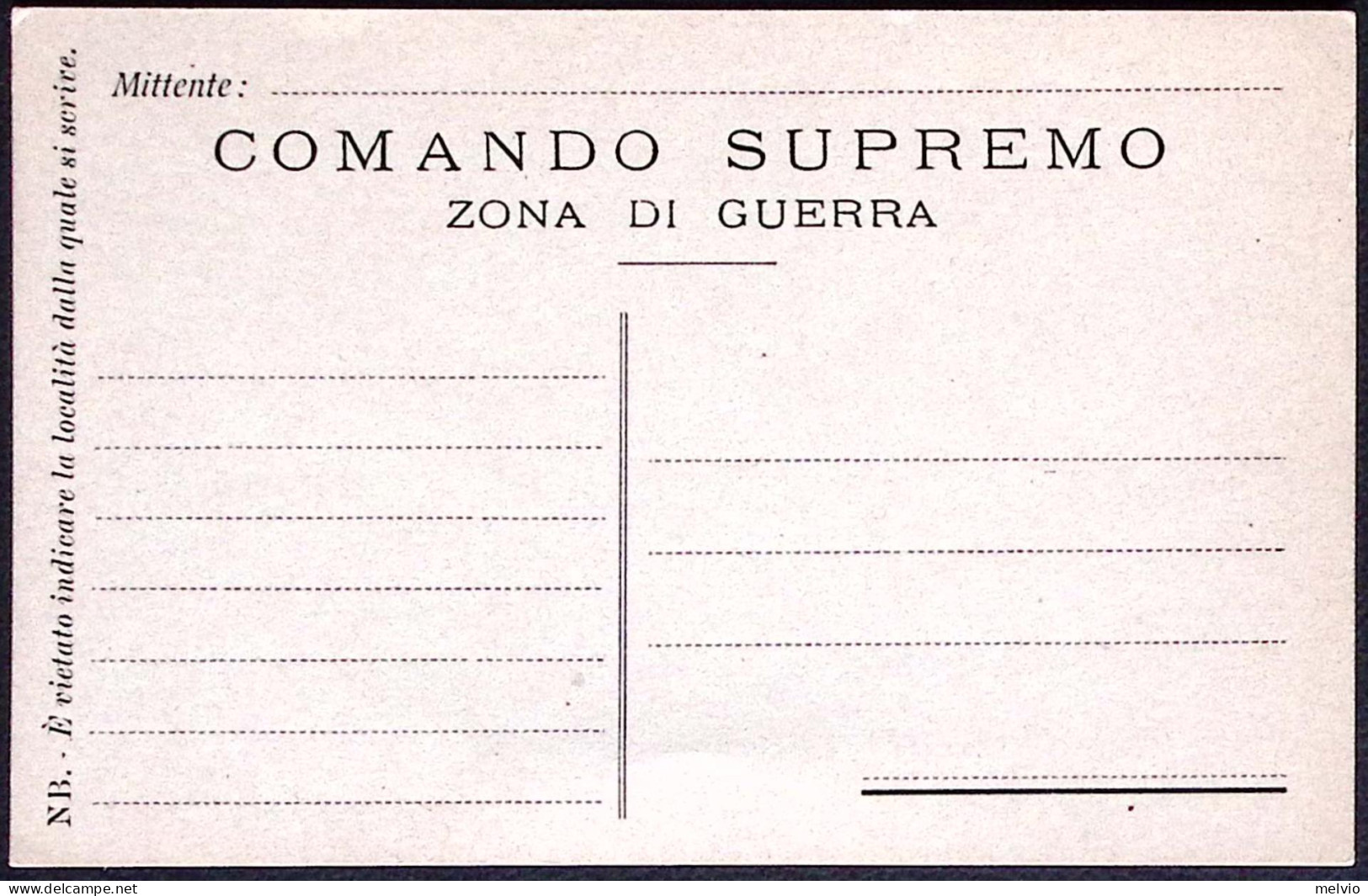 1915-COMANDO SUPREMO Intestazione A Stampa Cartolina Franchigia Non Ufficiale Gr - Otros & Sin Clasificación