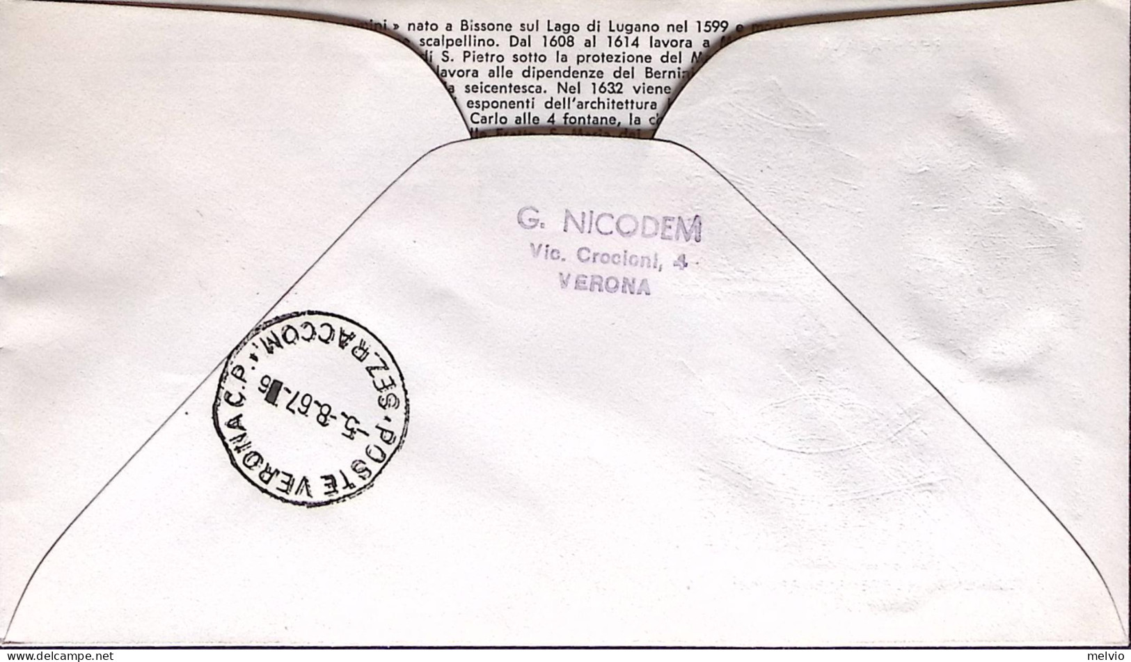 1967-BORROMINI Coppia Su Fdc Raccomandata - FDC