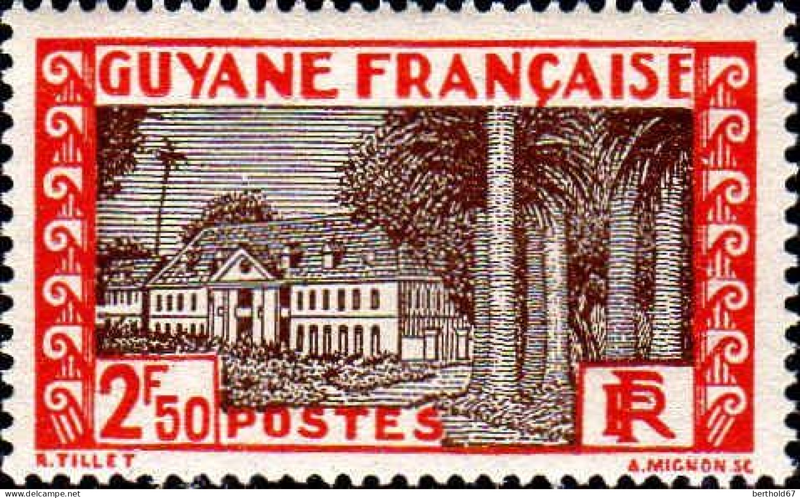 Guyane Poste N** Yv:168 Mi:147 Hôtel Du Gouvernement Cayenne - Unused Stamps