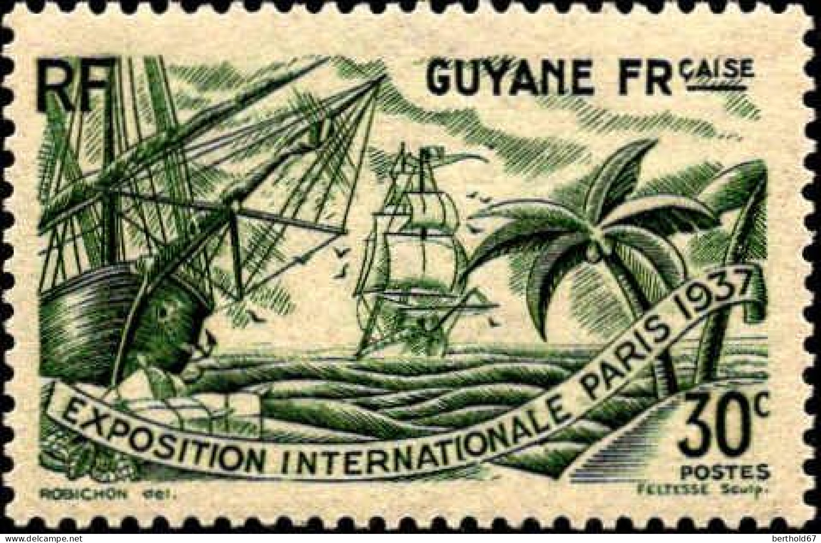 Guyane Poste N** Yv:144 Mi:171 Exposition Internationale Paris - Ungebraucht