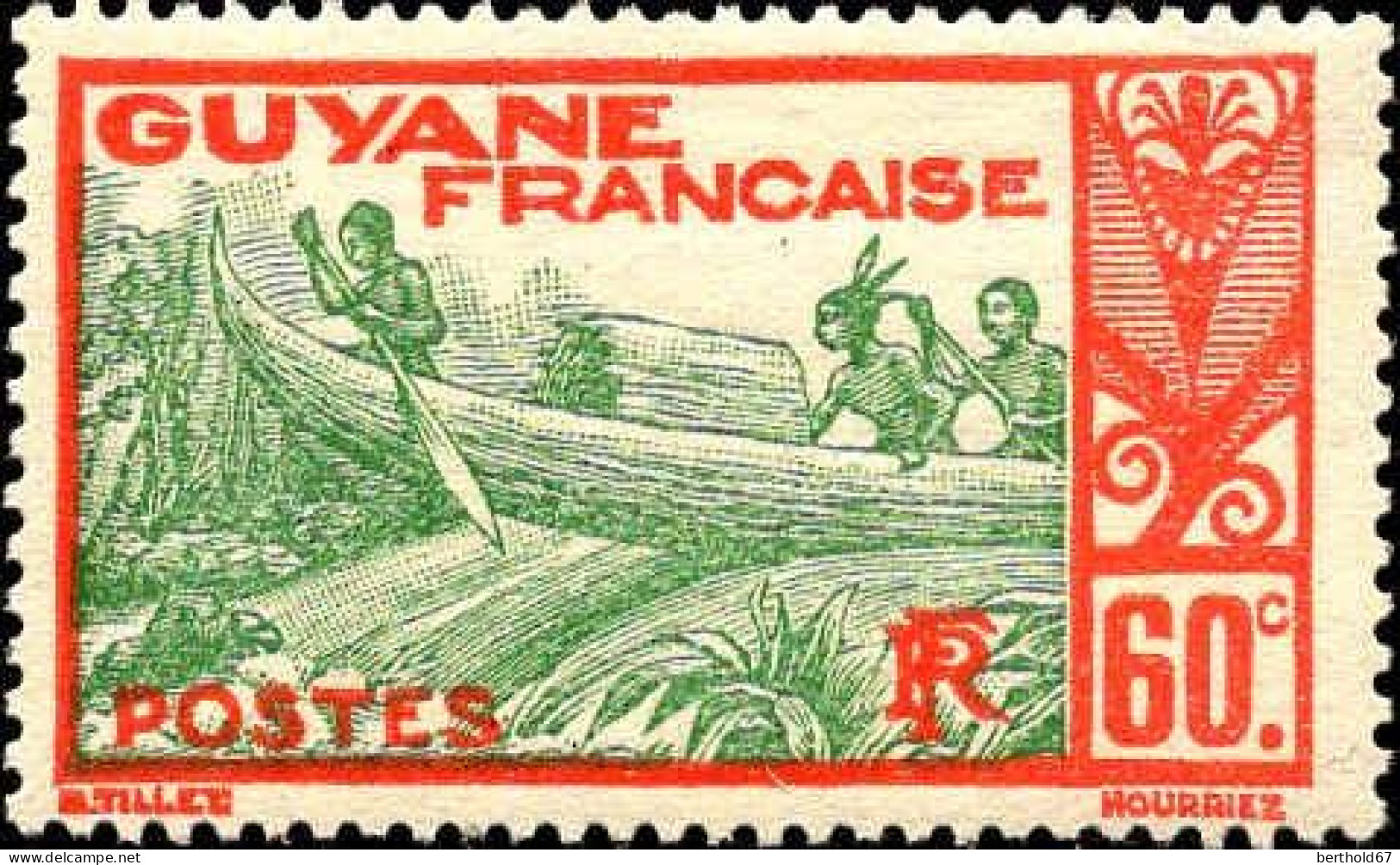 Guyane Poste N** Yv:160 Mi:126 Pirogue Sur Le Maroni (G.trop.) - Unused Stamps