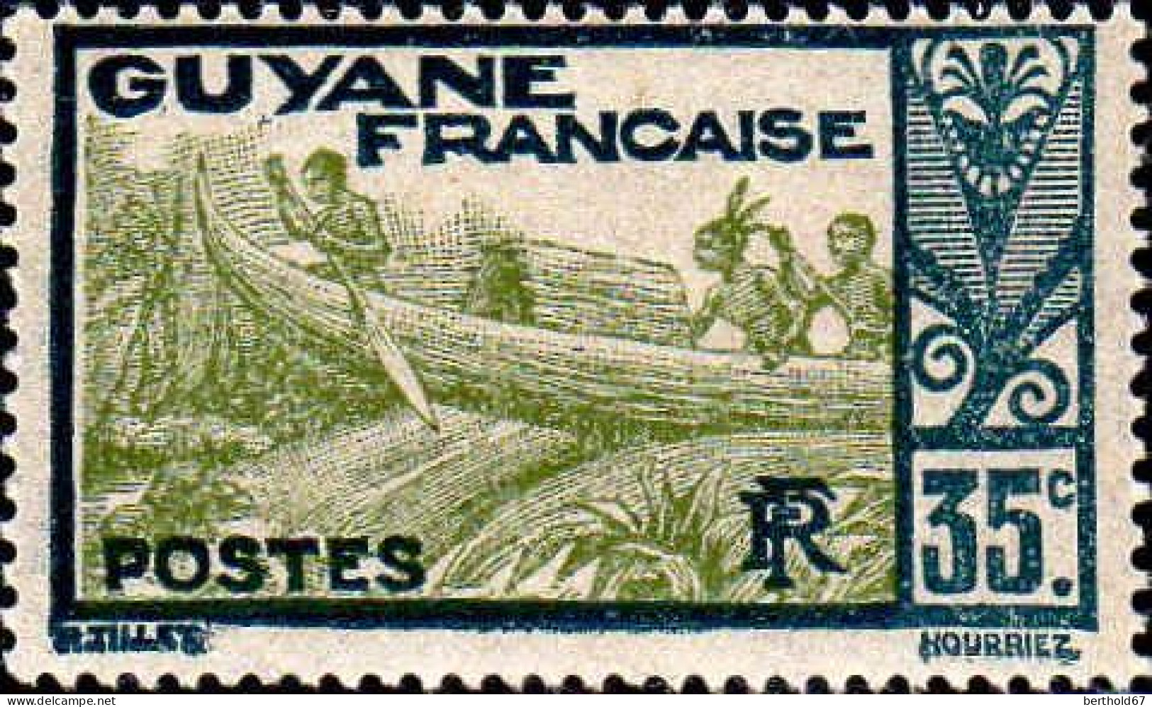 Guyane Poste N** Yv:117A Mi:120 Pirogue Sur Le Maroni - Unused Stamps