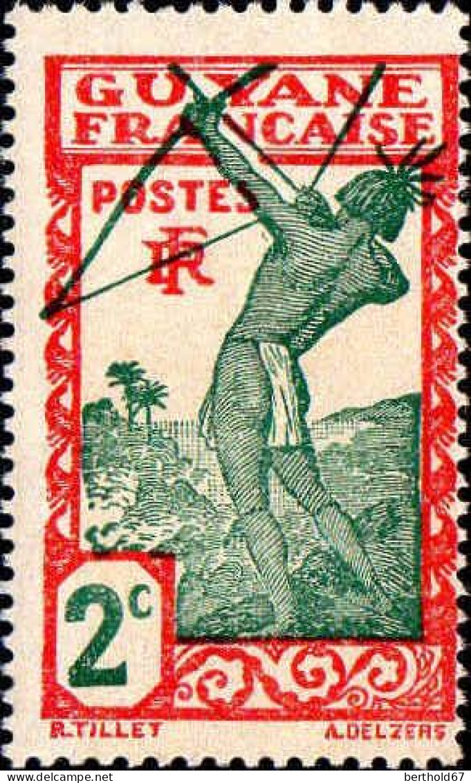 Guyane Poste N** Yv:110 Mi:110 Indigène Tirant à L'arc - Unused Stamps
