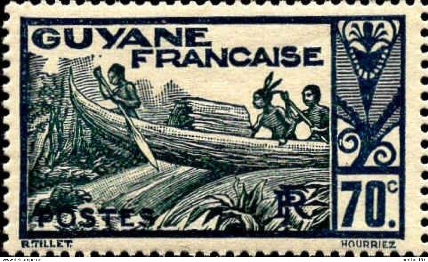 Guyane Poste N* Yv:161 Mi:128 Pirogue Sur Le Maroni (Trace De Charnière) - Neufs