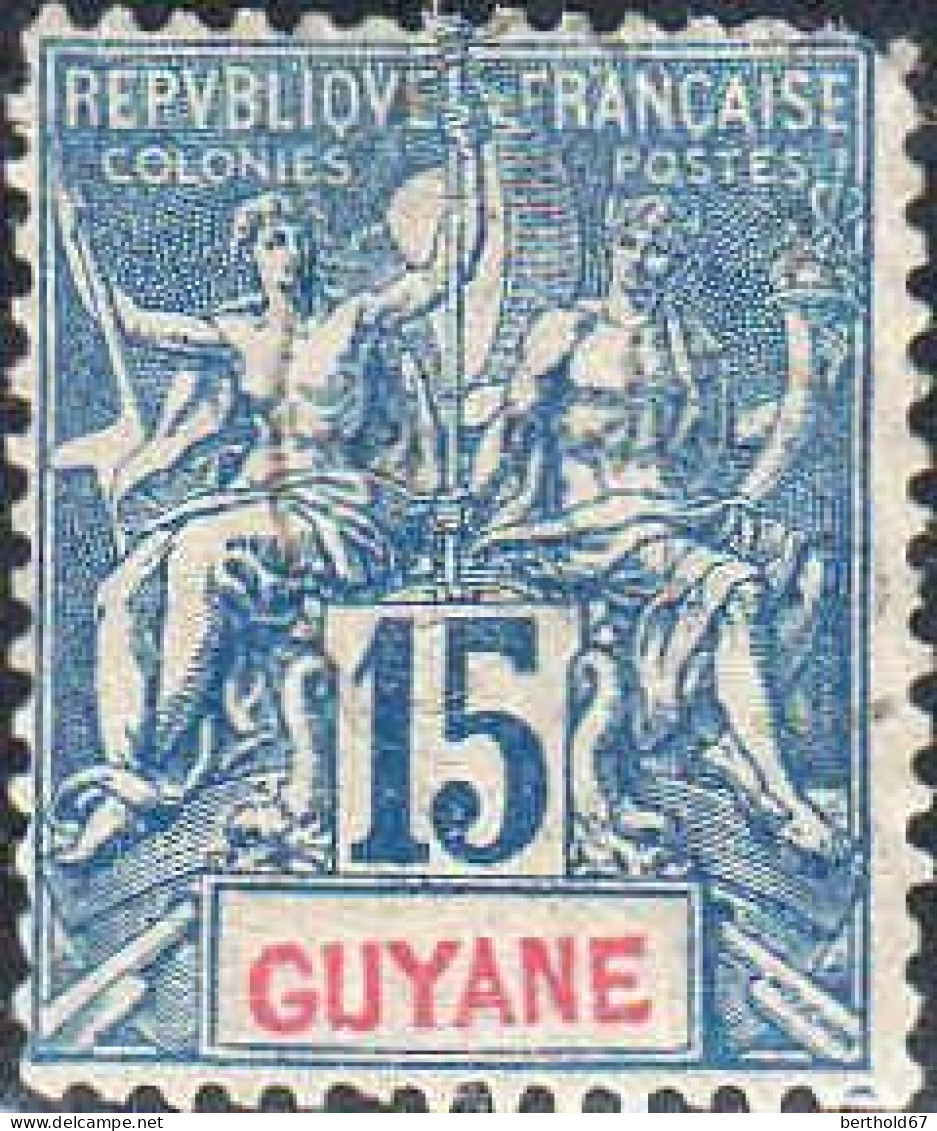 Guyane Poste N* Yv: 35 Mi:34 Groupe Allégorique Mouchon (sans Gomme) - Unused Stamps