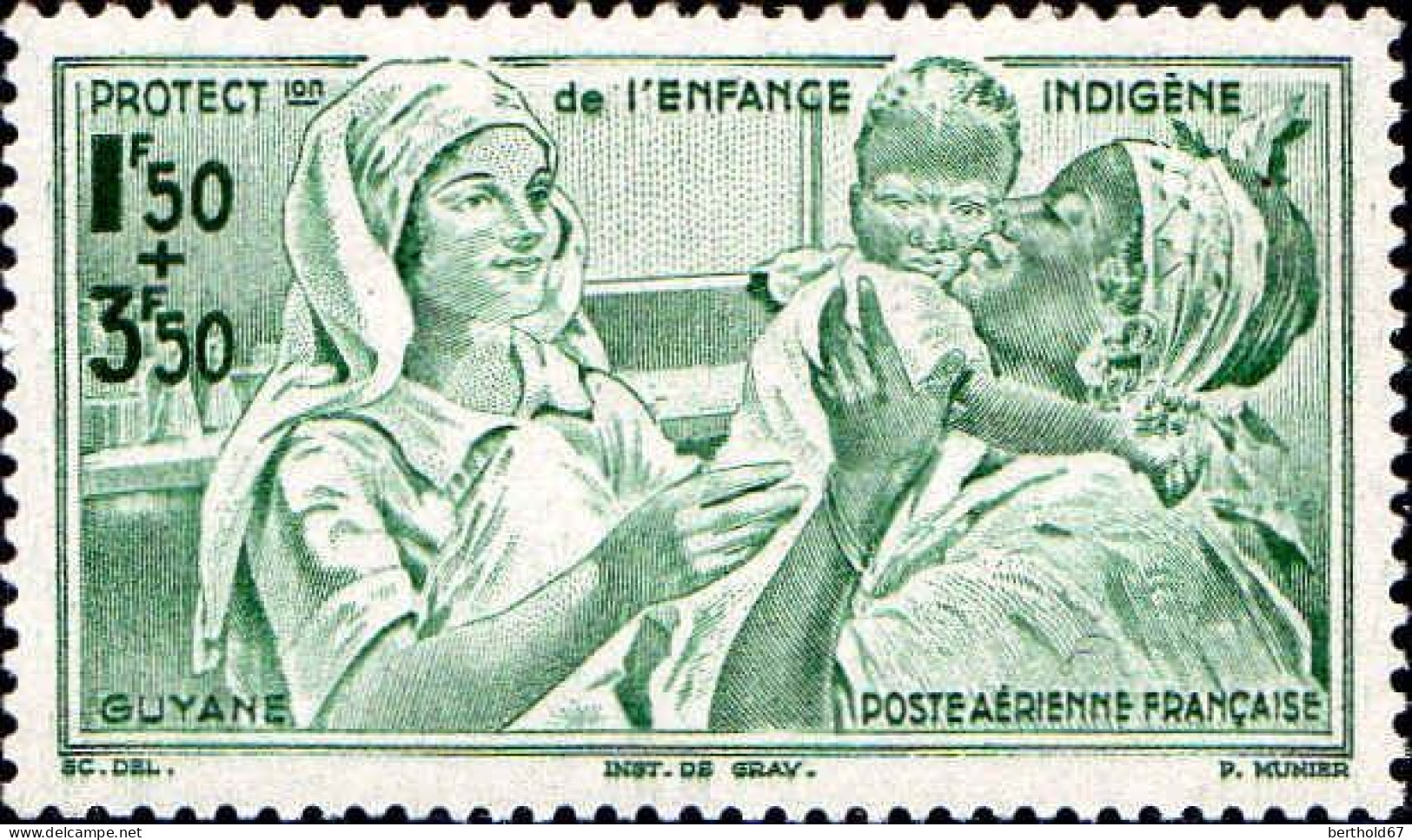 Guyane Avion N** Yv:22/23 Protection De L'enfance Indigène - Unused Stamps