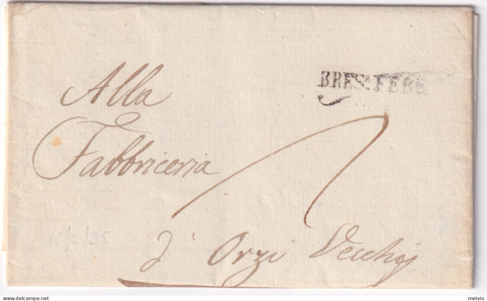 1835-LOMBARDO VENETO BRESCIA SD Con Mese (15.2) Su Lettera Completa Testo - 1. ...-1850 Prephilately